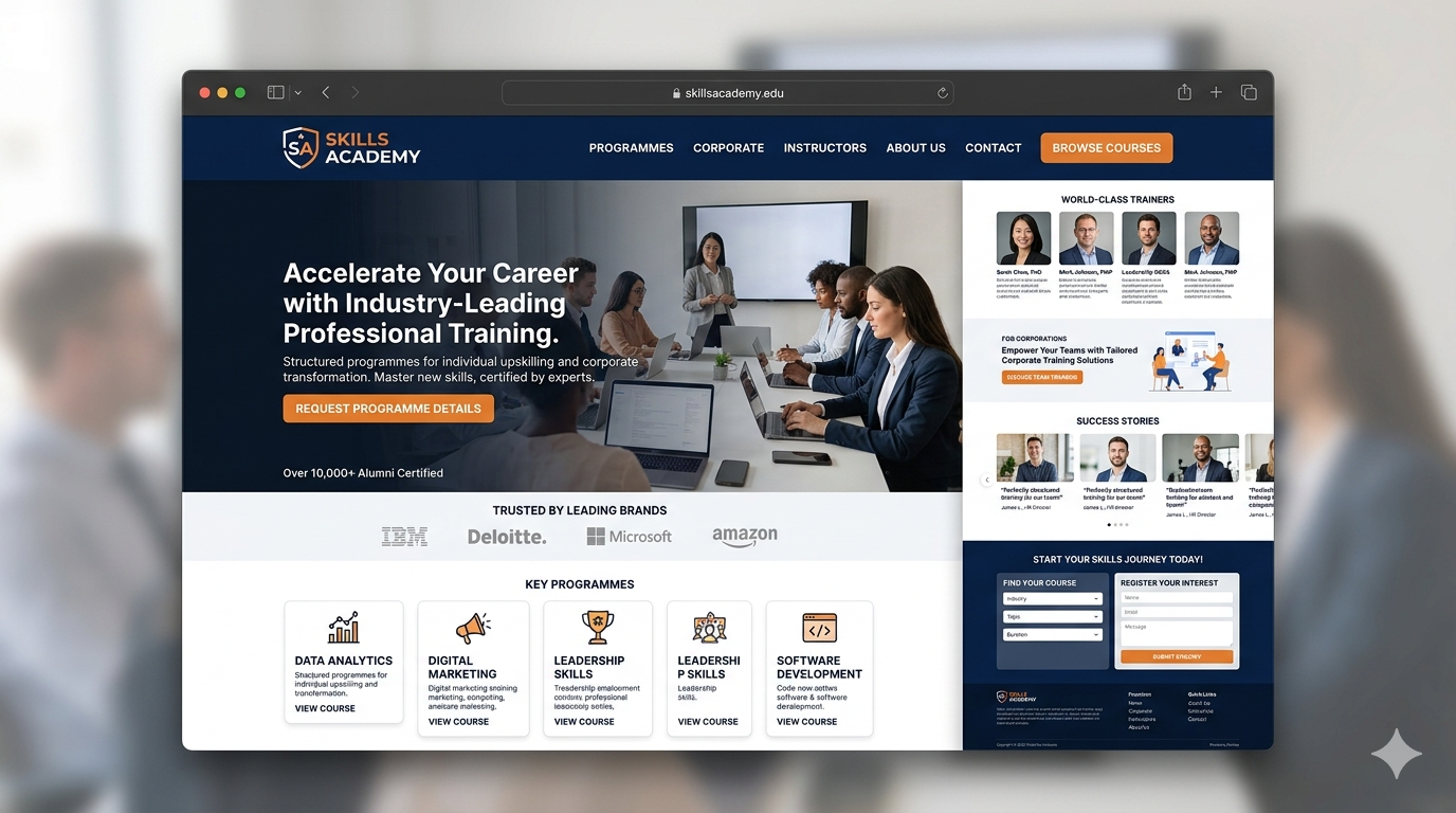 Skills Academy website preview