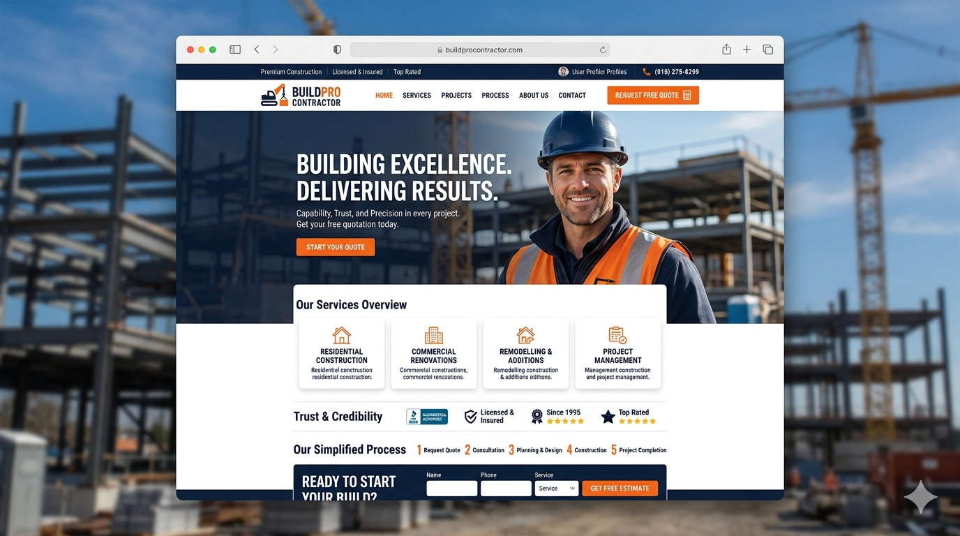 BuildPro Contractor website preview