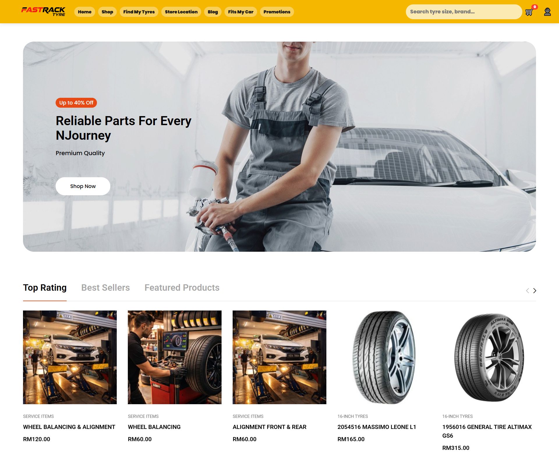 FastrackTyre website preview