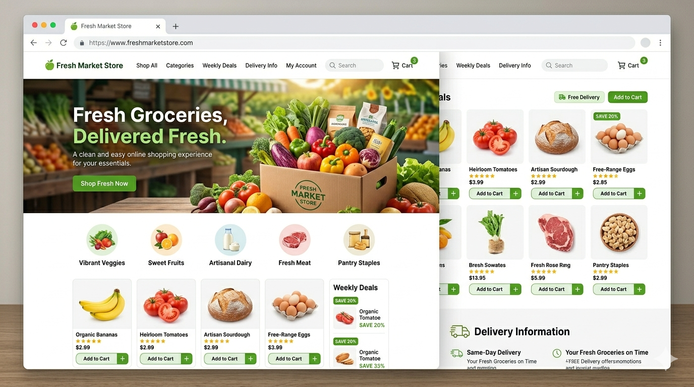 Fresh Market Store website preview