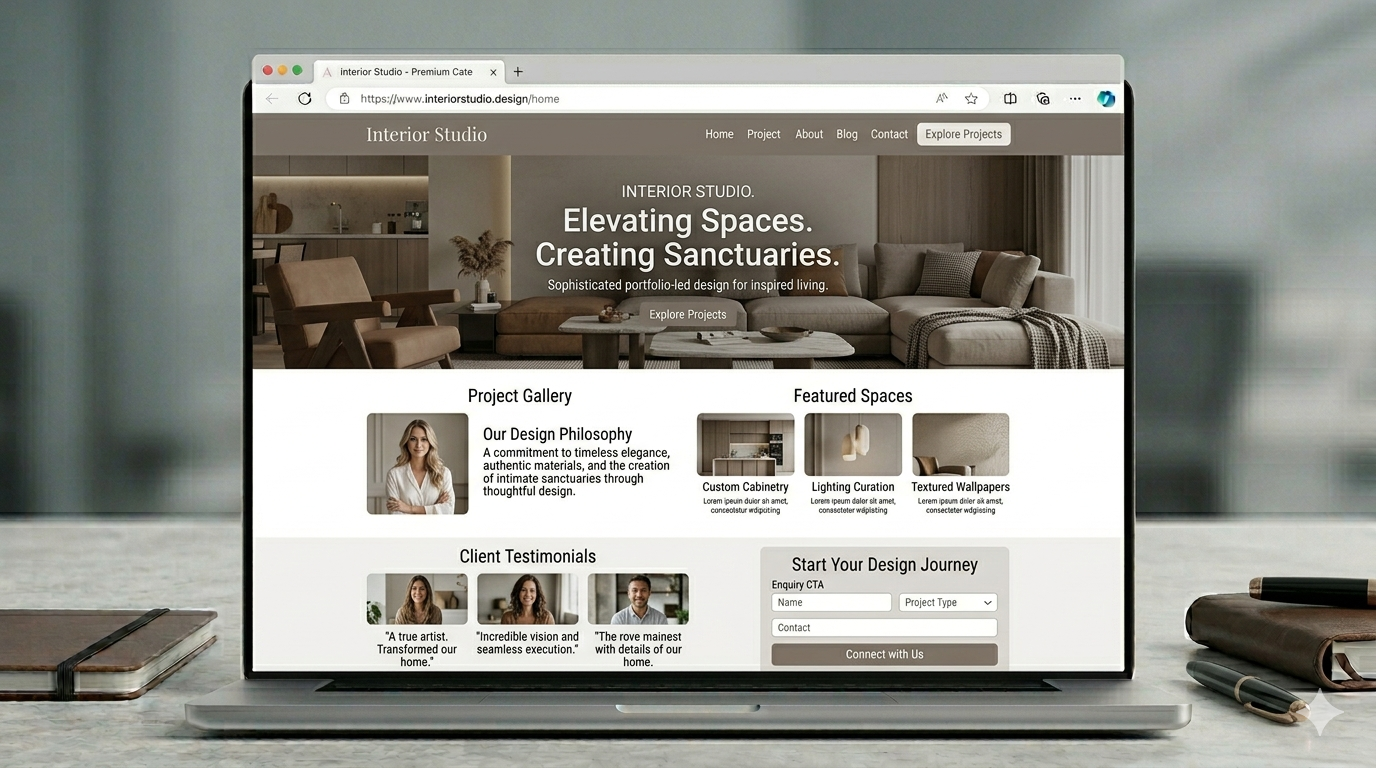 Interior Studio website preview