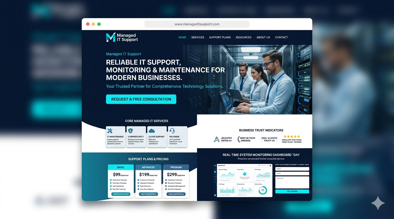 Managed IT Support website preview