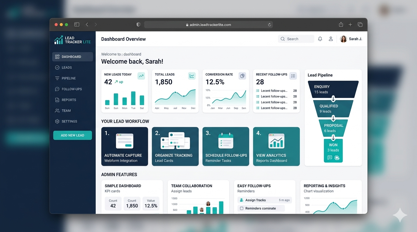 Lead Tracker Lite website preview