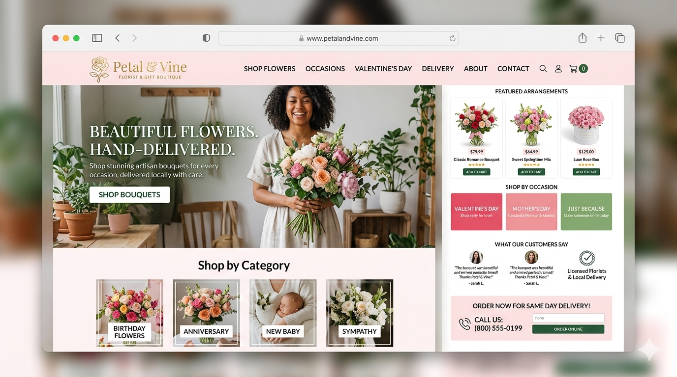 Petal & Vine website preview