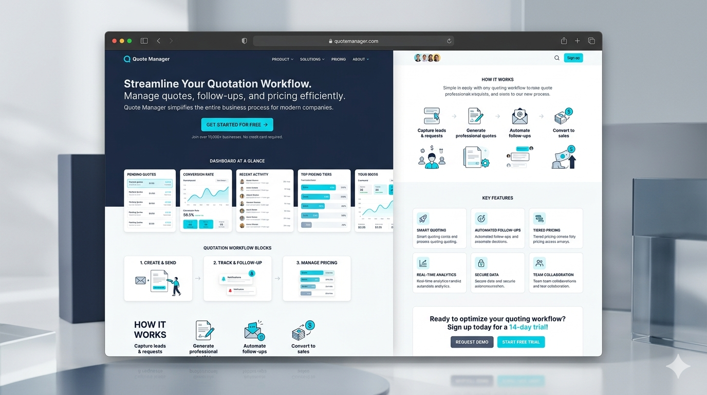 Quote Manager website preview