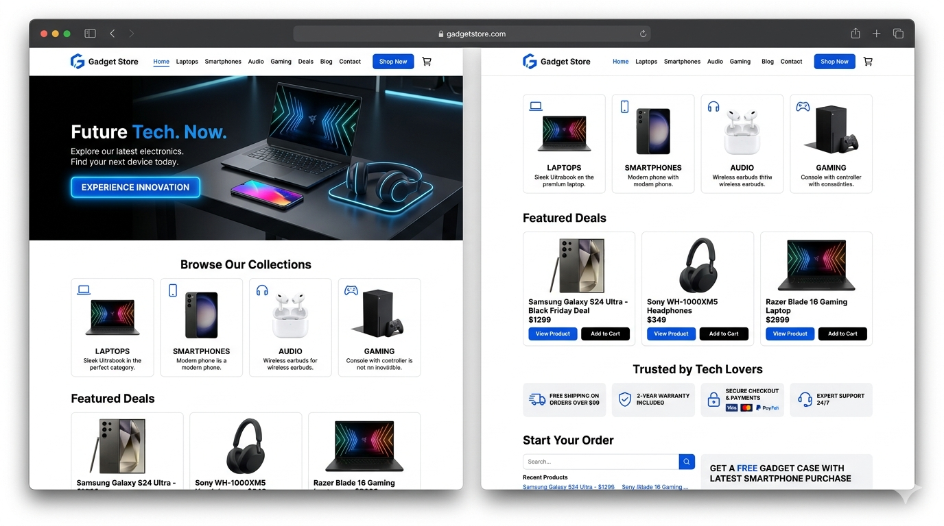 Gadget Store website preview