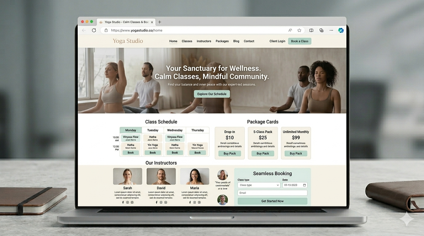 Yoga Studio website preview